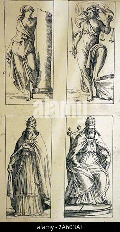 17e siècle cartes de tarot par Giuseppe Maria Mitelli (1632-1718). Originaire de Bologne. Banque D'Images