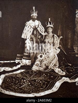 Le roi George V et la Reine Mary d'Angleterre après leur couronnement en 1911 Banque D'Images