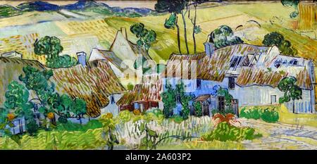 La peinture intitulée 'ferme près de Auvers' par Vincent van Gogh (1853-1890) un peintre post-impressionniste hollandais. En date du 19e siècle Banque D'Images