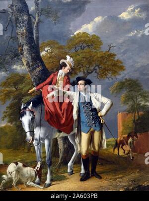 Peinture intitulé 'Mr et Mme Thomas Coltman' par Joseph Wright of Derby (1734-1797) un peintre de portrait et paysage anglais. En date du 18e siècle Banque D'Images