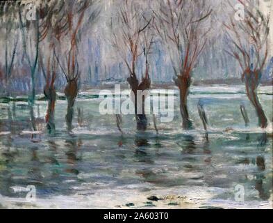 La peinture intitulée 'inondations' par Claude Monet (1840-1926) peintre français. En date du 19e siècle Banque D'Images