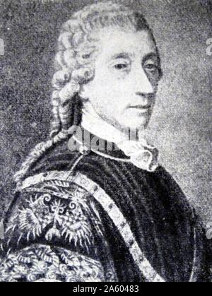 Portrait de Wenzel Anton, Prince de Kaunitz-Rietberg (1711-1794) diplomate et homme d'état du Saint Empire Romain. Peint par Jean-Étienne Liotard (1702-1789) un peintre franco-suisse. En date du 18e siècle Banque D'Images