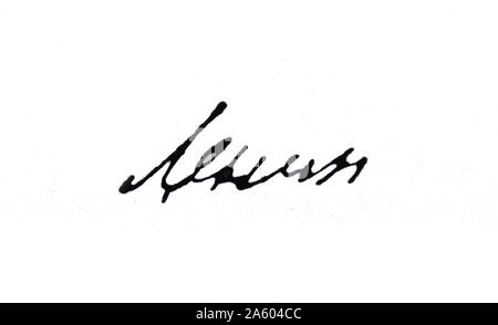 La signature de Vladimir Lénine (1870-1924) un parti communiste russe, homme politique, révolutionnaire et théoricien de la politique. En date du 20e siècle Banque D'Images