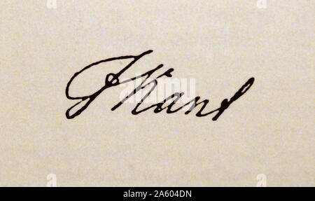 Copie de la signature d'Emmanuel Kant. Emmanuel Kant (1724-1804), un philosophe allemand. En date du 18e siècle Banque D'Images
