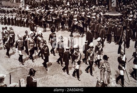 Photo de la procession funéraire pour le roi Édouard VII (1841-1910) Roi du Royaume-Uni et les Dominions britanniques et empereur des Indes. En date du 20e siècle Banque D'Images