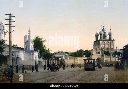 Début de photographie en couleur de l'Demitrow-Ka street (également connu sous le nom de Shelter), Moscou, Russie. Banque D'Images