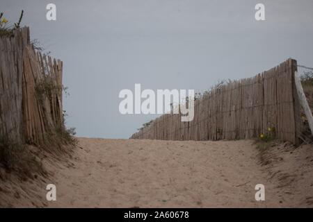 Quend, plage, aire de conservation de Belle Dune, Conservatoire du littoral (Français) Agence de protection du littoral Banque D'Images