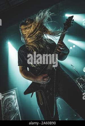 Elseneur, Danemark. 01st, 2019 mars. Le groupe de metal extrême danois effectue une Xenoblight Kulturvaerftet au concert live à Elseneur. (Photo crédit : Gonzales Photo - Nikolaj Bransholm). Banque D'Images