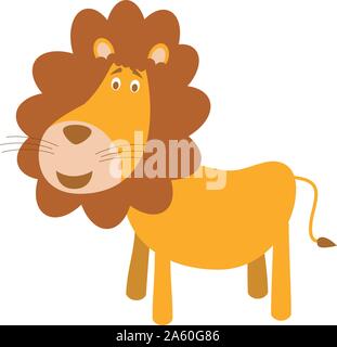 Cute cartoon lion vector illustration Illustration de Vecteur