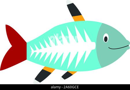 Cute cartoon x-ray fish vector illustration Illustration de Vecteur