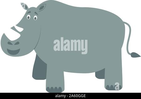 Cute cartoon rhino vector illustration Illustration de Vecteur