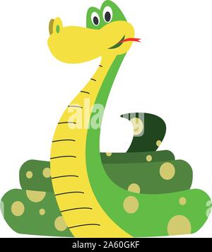 Cute cartoon serpent vector illustration Illustration de Vecteur