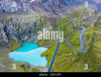 Autriche, Tyrol, la vallée de Kauner Road et le lac Glacier Weisssee Banque D'Images