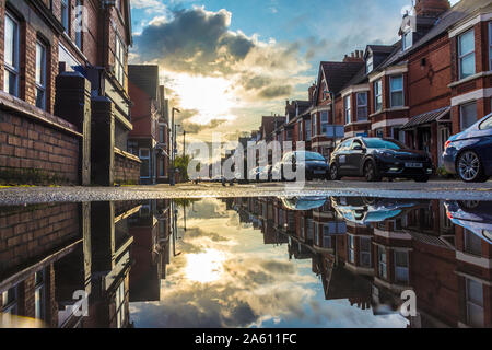 Penny Lane réflexions, Liverpool, Royaume-Uni. La rue rendue célèbre par la chanson des Beatles. Banque D'Images