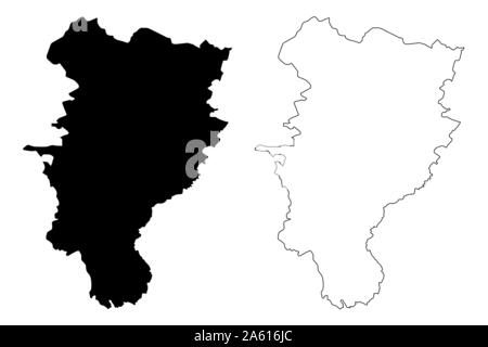 Le Conseil du comté de Kildare (République d'Irlande, les comtés de l'Irlande) map vector illustration, scribble sketch carte Kildare Illustration de Vecteur