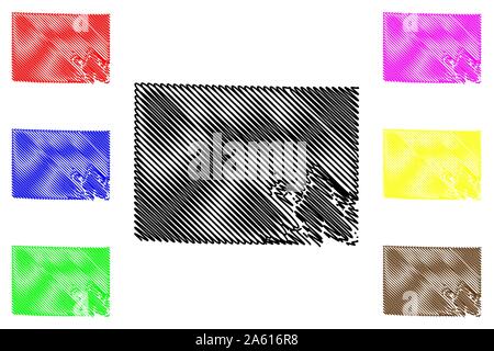 Winston Comté (comtés de l'Alabama, Alabama, États-Unis d'Amérique,USA, États-Unis, US) map vector illustration gribouillage, croquis Winston site Illustration de Vecteur