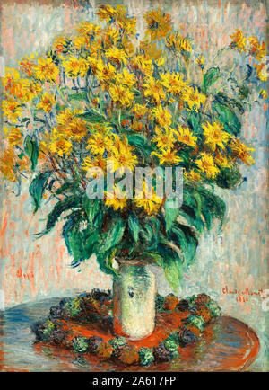 Claude Monet, fleurs de topinambour, still life peinture, 1880 Banque D'Images