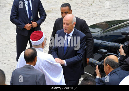 Bardo, Tunis. 23 Oct, 2019. Session extraordinaire de l'investiture du nouveau président Kais Saied l'Assemblée des représentants du peuple au Bardo, présidé par le président de l'Assemblée agissant Abdelfattah Mourou. Credit : Chokri Mahjoub/ZUMA/Alamy Fil Live News Banque D'Images