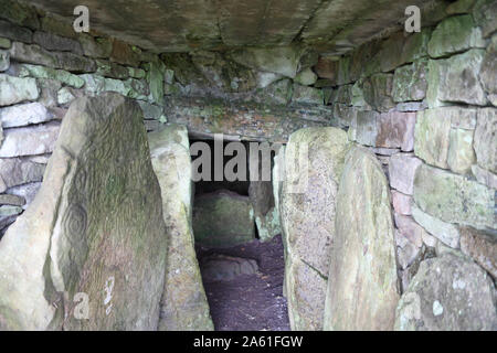 Cairns Loughcrew passage tombe néolithique, d'entrée, Oldcastle Loughcrew, comté de Meath, République d'Irlande Banque D'Images