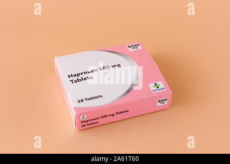 Photographie d'une boîte de Naproxen 500mg comprimés Banque D'Images