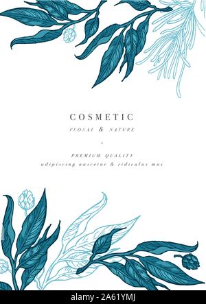 Modèle de conception de feuilles sauvages. Vintage floral background. Vector illustration Illustration de Vecteur