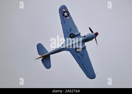 Curtiss-Wright Warhawk P40F 'G-CGZP" au 2019 Flying Legends Airshow Banque D'Images