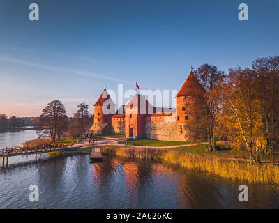 Belle image paysage drone de Trakai castle Banque D'Images