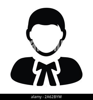 Icône de l'avocat de l'utilisateur profil personne mâle vecteur symbole avatar pour le droit et la justice en couleur plate illustration pictogramme glyphe Illustration de Vecteur