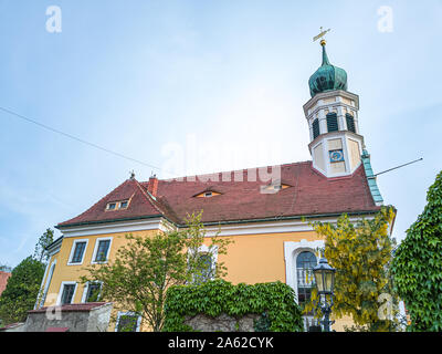 Eglise Maria am Wasser (Marie par les eaux) à Hosterwitz, Dresde, Saxe, Allemagne. Banque D'Images