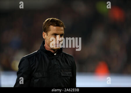 Fulham manager Scott Parker lors de la Sky Bet Championship match à Craven Cottage, à Londres. Banque D'Images