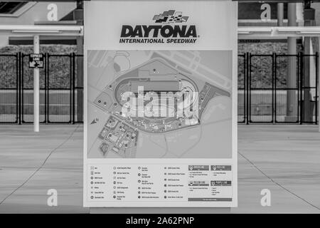 Datytona, en Floride. Le 19 juillet 2019. Vue panoramique de la Daytona International Speedway site Banque D'Images