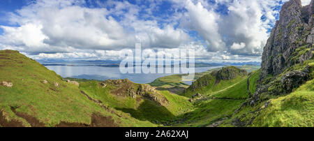 Panorama de l'ancien homme de Storr, de l'île de Skye, Ecosse, Royaume-Uni Banque D'Images