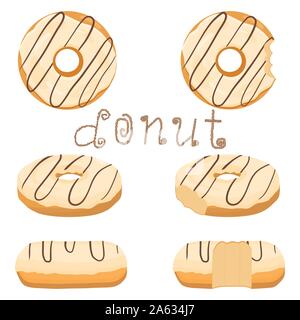 Abstract vector illustration icône logo pour vitrage sweet donut. Donut est constituée de tas de différentes couleurs de confection des beignes. Manger de savoureux c Illustration de Vecteur