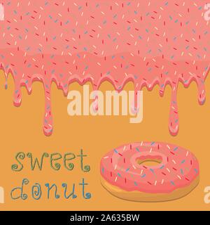Abstract vector illustration icône logo pour vitrage sweet donut. Donut est constituée de tas de différentes couleurs de confection des beignes. Manger de savoureux c Illustration de Vecteur