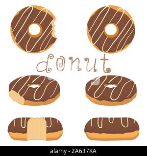Abstract vector illustration icône logo pour vitrage sweet donut. Donut est constituée de tas de différentes couleurs de confection des beignes. Manger de savoureux c Illustration de Vecteur