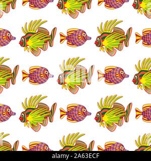 Poissons avec motif Illustration de Vecteur