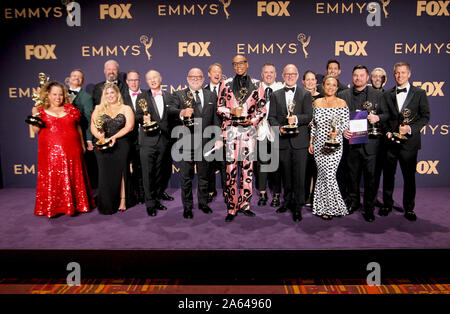 71e Emmy Awards (2019) Salle de presse tenue au Théâtre de Microsoft à Los Angeles, Californie. Comprend : RuPaul et son équipe, les gagnants de concours exceptionnel d'Emmy pour 'Programme de RuPaul Drag Race' Où : Los Angeles, California, United States Quand : 22 Sep 2019 Credit : Adriana Barraza M./WENN.com Banque D'Images