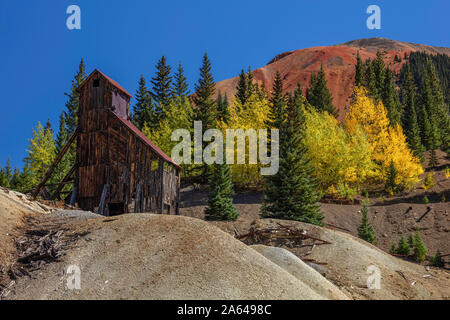 Yankee Girl Mine, Red Mountain, Ouray County, montagnes de San Juan, au Colorado Banque D'Images