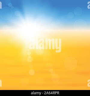 Avec l'arrière-plan sur le sable soleil brillant Illustration de Vecteur