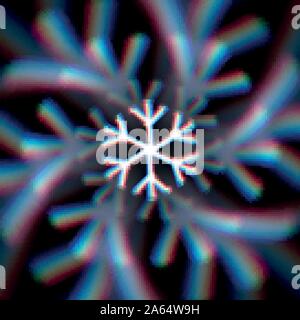 Blurred christmas snowflake signe avec aberrations Illustration de Vecteur