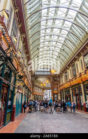 Leadenhall Market, Gracechurch Street, Londres, Angleterre, Royaume-Uni, Banque D'Images