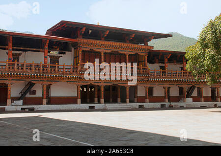 L'intérieur du bâtiment Punakha Dzong du Bhoutan Banque D'Images