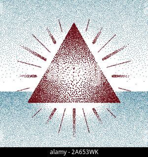 Dotwork triangle raster avec rayons x Illustration de Vecteur