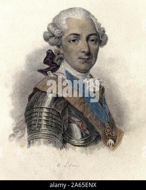 Portrait de Louis Jean Marie de Bourbon, duc de Penthièvre (1725-1793), grand amiral et mecene francais. dans 'Portraits des hommes utiles', 1833-1836. Banque D'Images