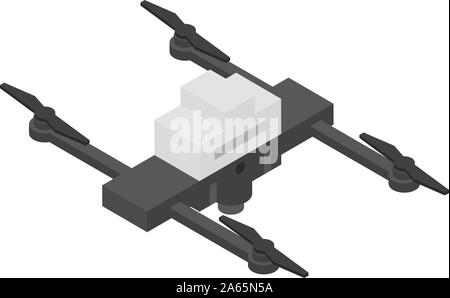 Drone de police moderne, l'icône de style isométrique Illustration de Vecteur
