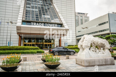 Séoul Corée , 20 septembre 2019 : Entrée de la tour du commerce du World Trade Center Seoul Gangnam Seoul gratte-ciel complexe en Corée du Sud Banque D'Images