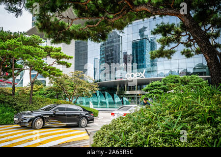 Séoul Corée , 20 septembre 2019 : Conférence d'entrée de l'édifice du centre COEX avec signe à Gangnam de Séoul Corée du Sud district Banque D'Images