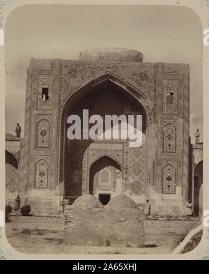 Antiquités de Samarkand Madrasah de Nadir Divan-Begi congrégationaliste, mosquée (Mosquée du Vendredi) Entrée de la Mosquée Banque D'Images