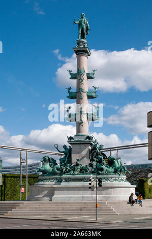 Monument à l'amiral Wilhelm von Tegetthoff Praterstern, rond-point de la station de métro Praterstern, Vienne, Autriche Banque D'Images