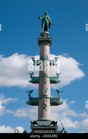 Monument à l'amiral Wilhelm von Tegetthoff Praterstern, rond-point de la station de métro Praterstern, Vienne, Autriche Banque D'Images